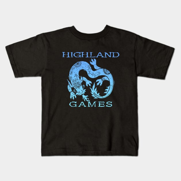 Scottish Highland Games With Dragon Kids T-Shirt by Pine Hill Goods